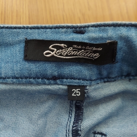 Serfonaine belted jeans flare 70s style made in U.S.A. stretch denim size 25 - Picture 4 of 9